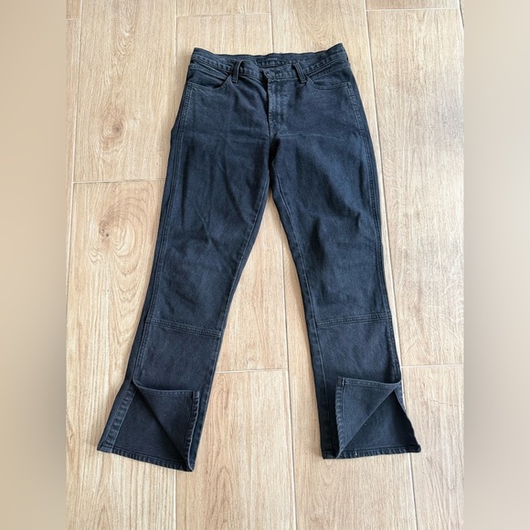 J Brand Mid Rise Split Straight Black Jeans - Picture 4 of 5